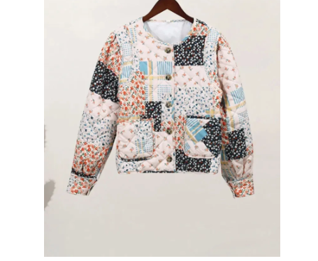 Quilted Patchwork Jacket 2024 Forår Sommer Jakke