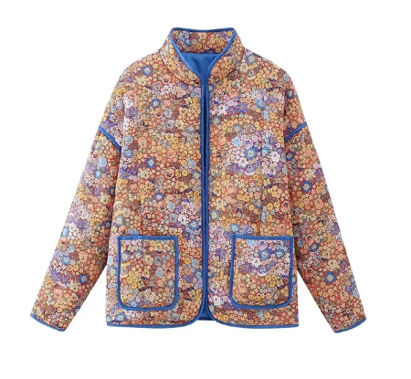 Quilted Floral Jacket Forår Sommer 2024 Jakke Front Jacket only