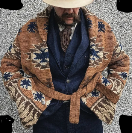 Cardigan Western Style cowboy Native Front Man
