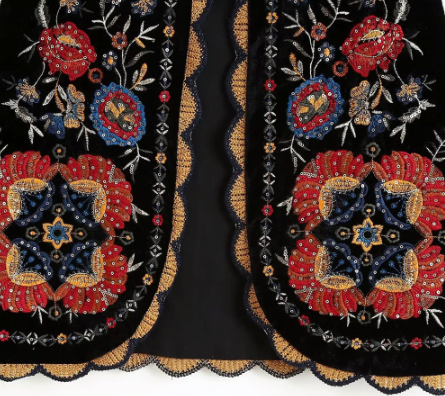 Cool Embroidered Velvet Vintage Looking Vest